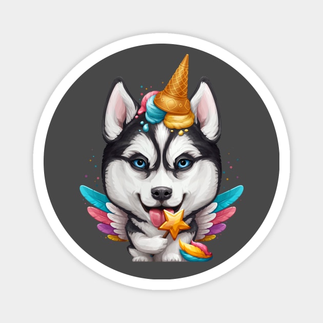 Husky Unicorn Magnet by stonemask